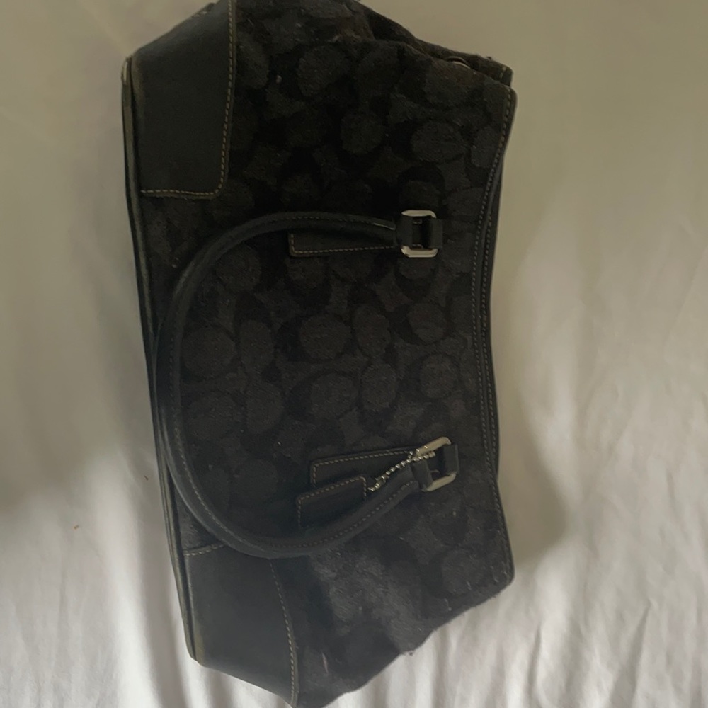 Black wool Coach bag